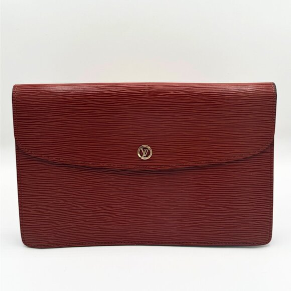 Louis Vuitton Handbags - •SOLD•Louis Vuitton Epi Leather Clutch 27 in Cognac Brown